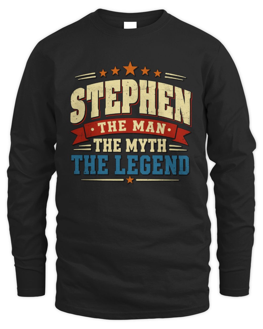 The Man The Myth The Legend Ribbon Vintage T-Shirt STEPHEN M1-56 / Men's Long Sleeved T-Shirt / black