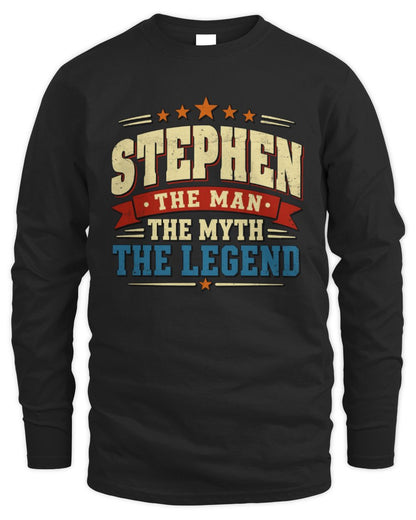 The Man The Myth The Legend Ribbon Vintage T-Shirt STEPHEN M1-56 / Men's Long Sleeved T-Shirt / black