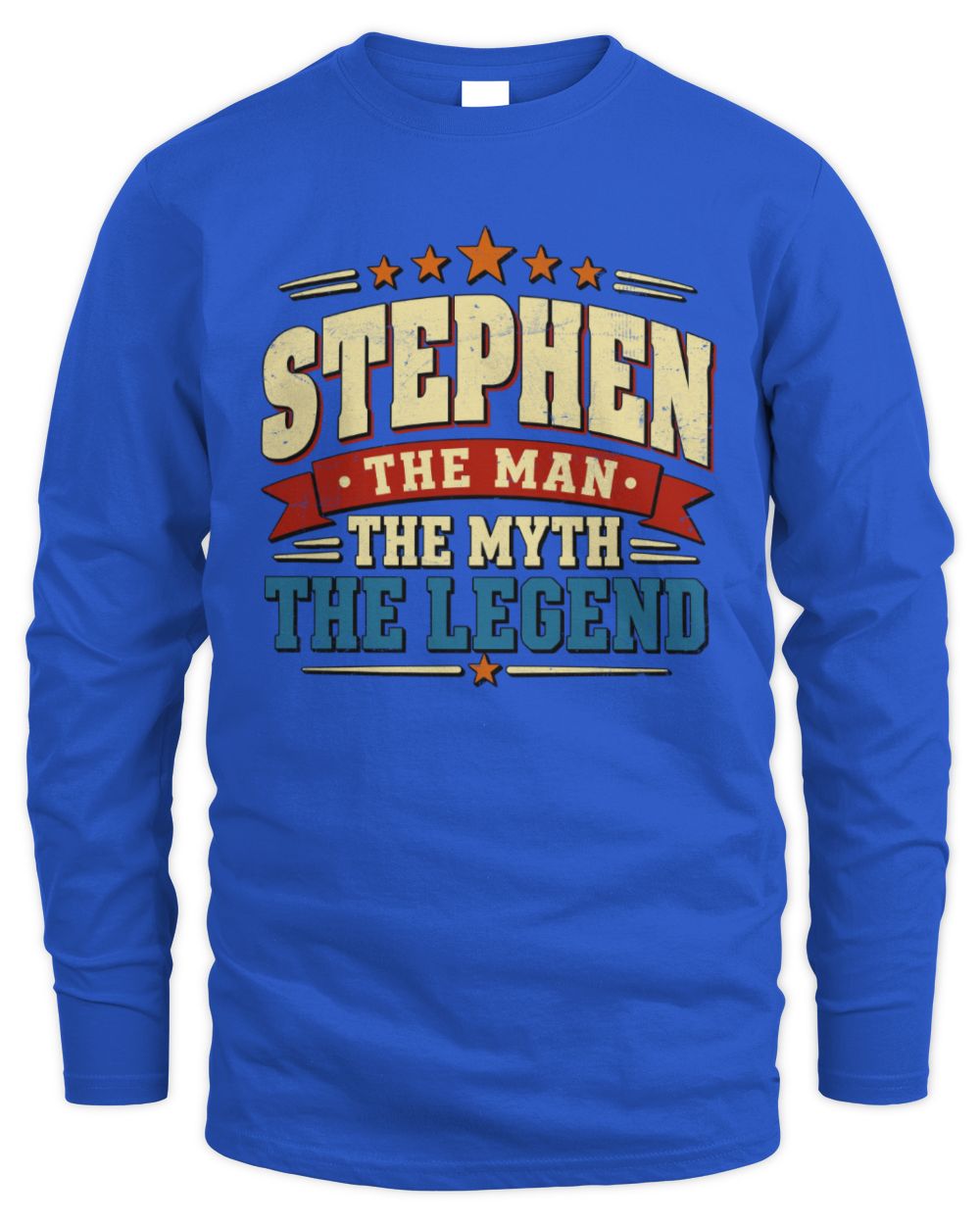 The Man The Myth The Legend Ribbon Vintage T-Shirt STEPHEN M1-56 / Men's Long Sleeved T-Shirt / royal