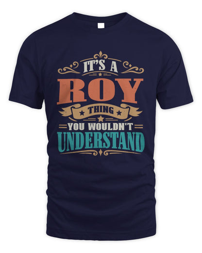 It’s a Name Thing Personalized Retro T-Shirt ROY M1-47 / Unisex Standard T-Shirt / navy