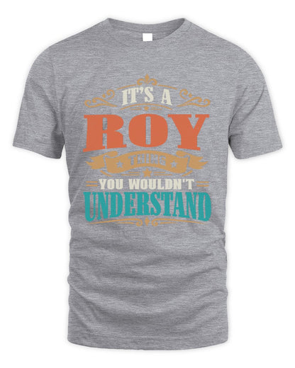 It’s a Name Thing Personalized Retro T-Shirt ROY M1-47 / Unisex Standard T-Shirt / sport grey