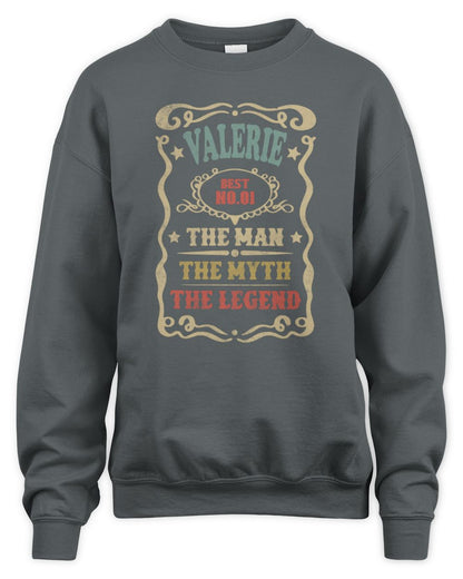 The Man The Myth The Legend Vintage Gold Wine Shirt VALERIE M1-52 / Unisex Sweatshirt / charcoal