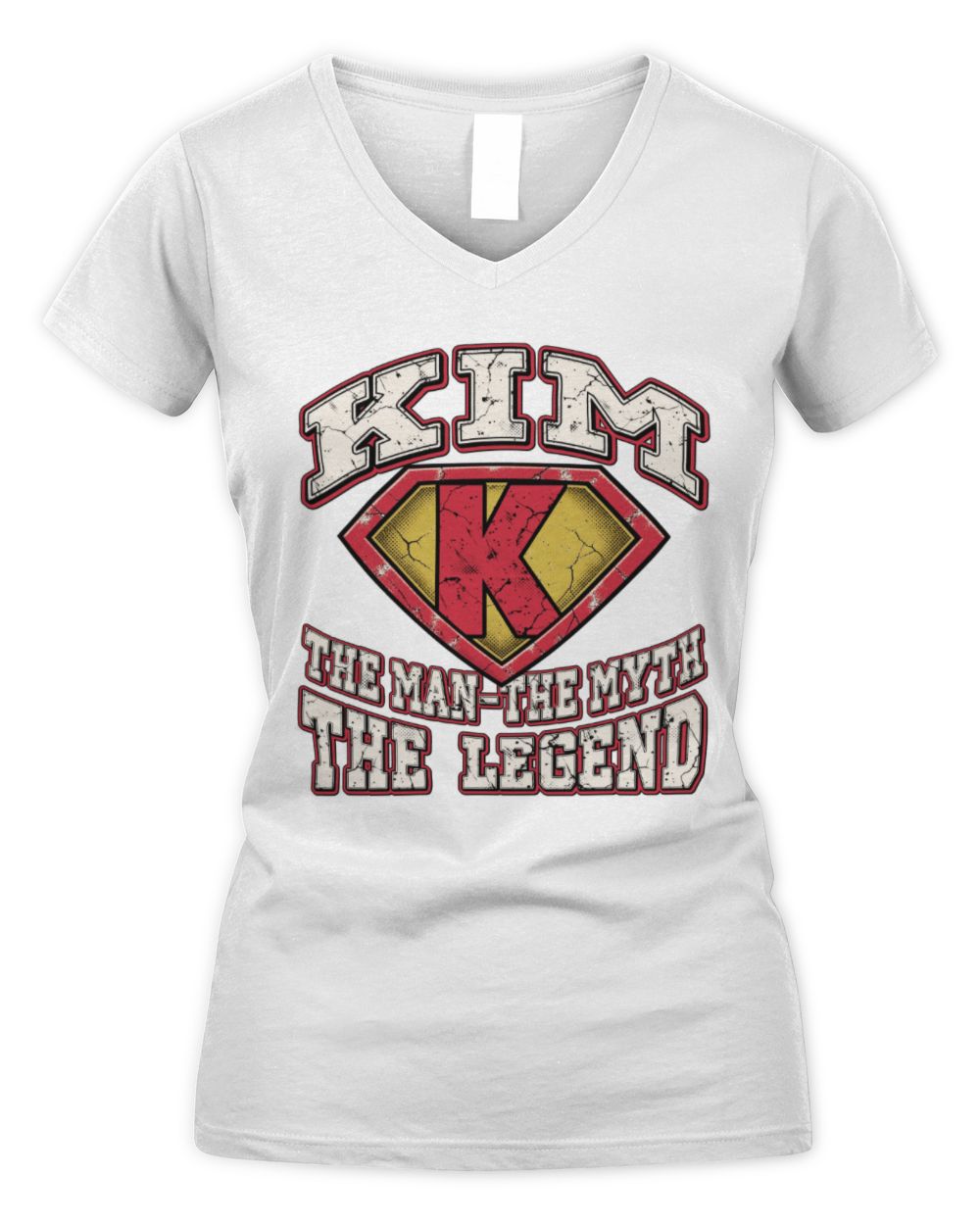 The Man The Myth The Legend Superman Graphic T-Shirt KIM M1-74 / Women's V-Neck T-Shirt / white
