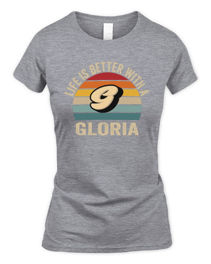 Life Is Better with Name Vintage Sun Shirt GLORIA M1-50 / Women's Standard T-Shirt / sport grey