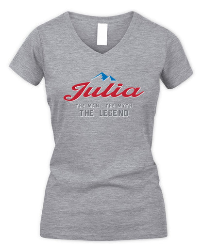 The Man The Myth The Legend Coors Light Beer T-Shirt JULIA M1-S84 / Women's V-Neck T-Shirt / sport grey