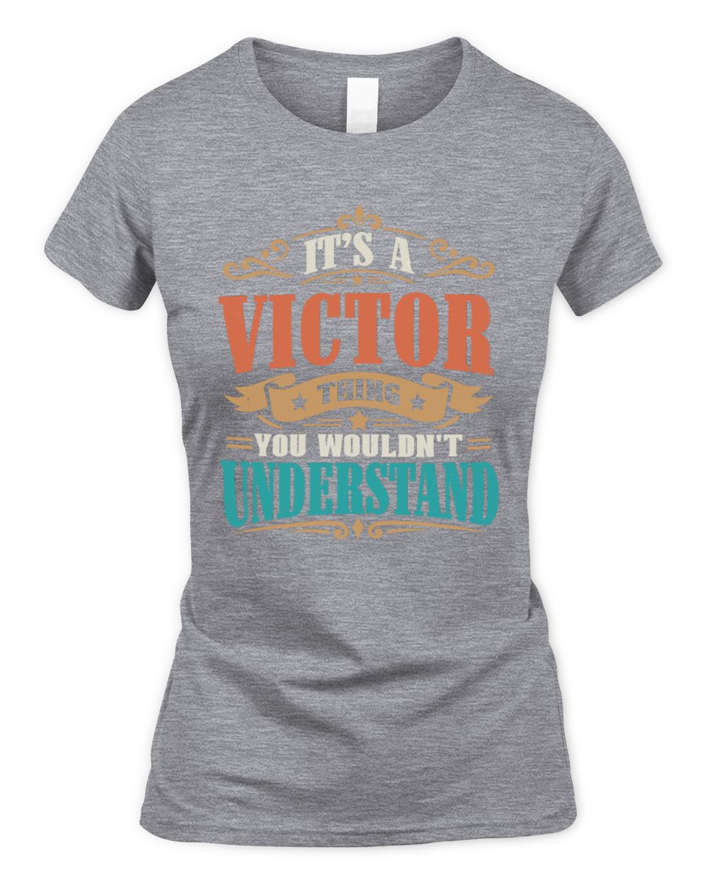 It’s a Name Thing Personalized Retro T-Shirt VICTOR M1-47 / Women's Standard T-Shirt / sport grey