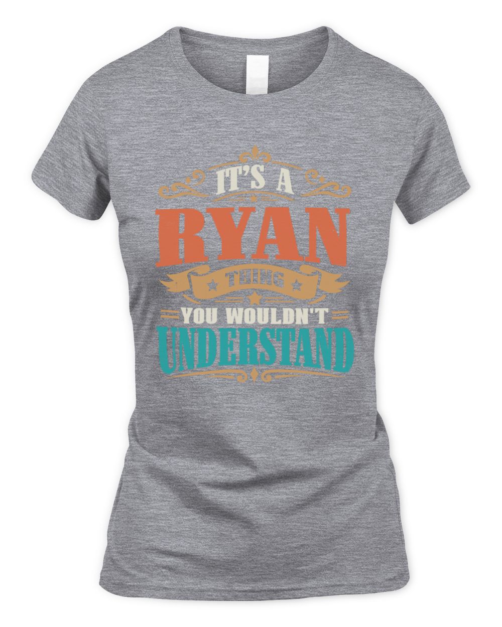 It’s a Name Thing Personalized Retro T-Shirt RYAN M1-47 / Women's Standard T-Shirt / sport grey
