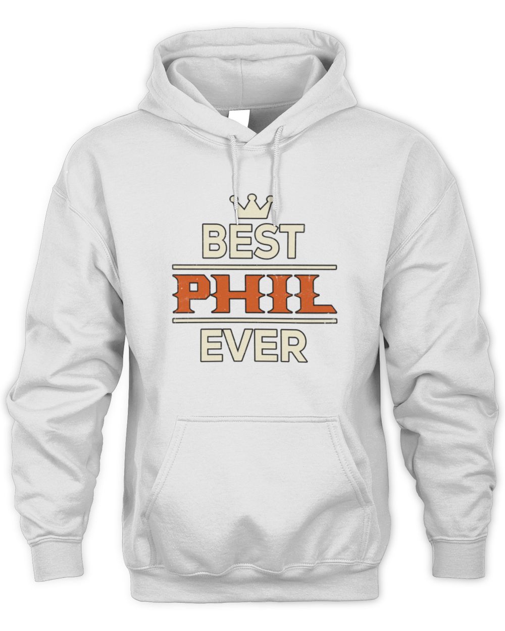 Best Your Name With Crown Shirt PHIL M1-59 / Unisex Hoodie / white