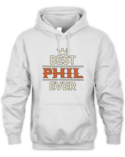 Best Your Name With Crown Shirt PHIL M1-59 / Unisex Hoodie / white