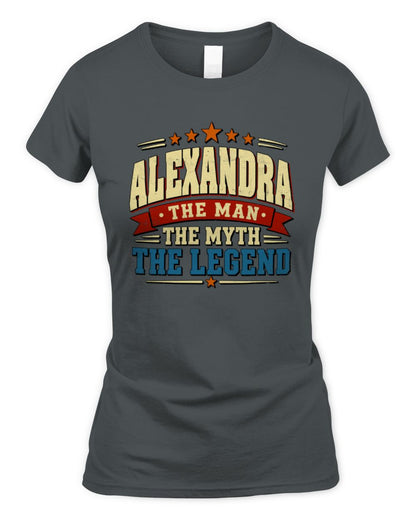The Man The Myth The Legend Ribbon Vintage T-Shirt ALEXANDRA M1-56 / Women's Standard T-Shirt / charcoal