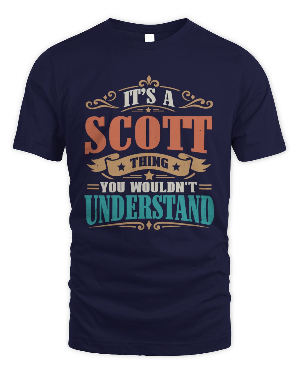 It’s a Name Thing Personalized Retro T-Shirt SCOTT M1-47 / Unisex Standard T-Shirt / navy
