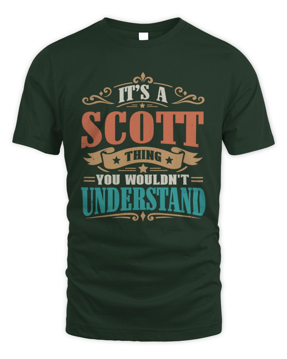 It’s a Name Thing Personalized Retro T-Shirt SCOTT M1-47 / Unisex Standard T-Shirt / forest green