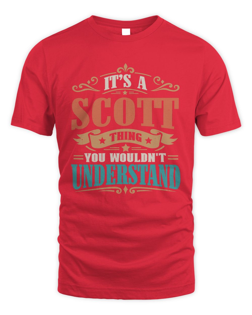 It’s a Name Thing Personalized Retro T-Shirt SCOTT M1-47 / Unisex Standard T-Shirt / red