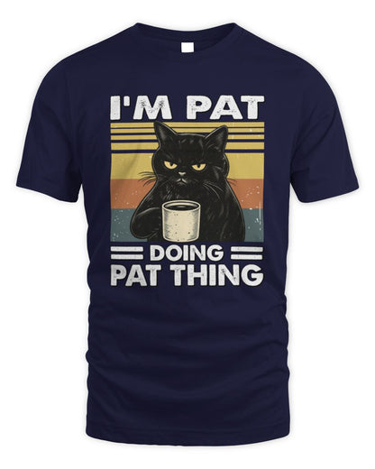 I'm Name Doing Name Thing Grumpy Black Cat Shirt PAT M1-79 / Unisex Standard T-Shirt / navy
