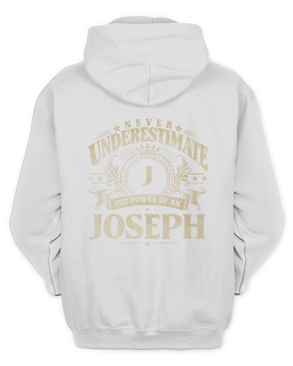 Never Underestimate Your Name Luxury Logo Shirt JOSEPH M1-63 / Unisex Hoodie / white
