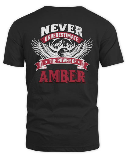 Never Underestimate Your Name Eagle Mountain Shirt AMBER M1-61 / Unisex Standard T-Shirt / black