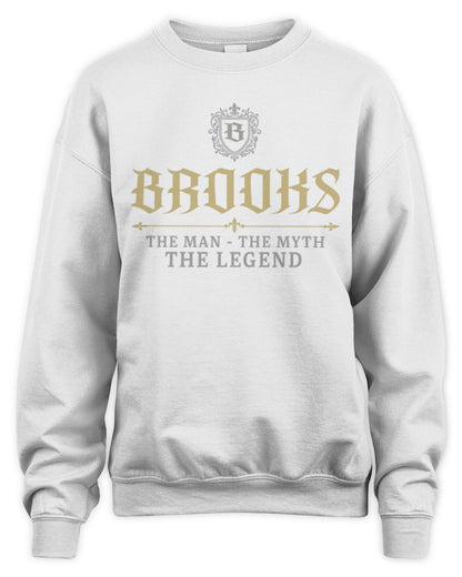 The Man The Myth The Legend Western Shirt BROOKS M1-78 / Unisex Sweatshirt / white