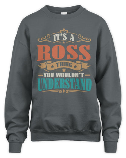 It’s a Name Thing Personalized Retro T-Shirt ROSS M1-47 / Unisex Sweatshirt / charcoal