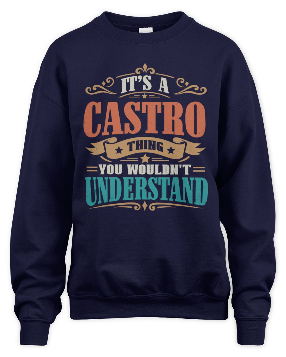 It’s a Name Thing Personalized Retro T-Shirt CASTRO M1-47 / Unisex Sweatshirt / navy