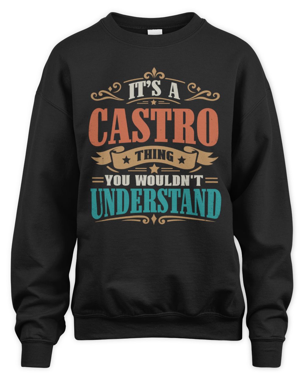 It’s a Name Thing Personalized Retro T-Shirt CASTRO M1-47 / Unisex Sweatshirt / black