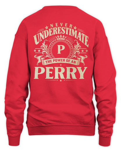 Never Underestimate Your Name Luxury Logo Shirt PERRY M1-63 / Unisex Sweatshirt / red