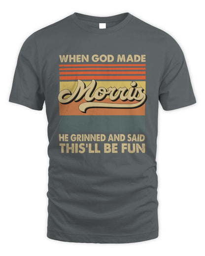 When God Made Your Name He Grinned Vintage T-Shirt MORRIS M1-55 / Unisex Standard T-Shirt / charcoal