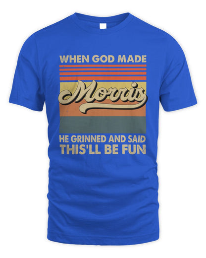 When God Made Your Name He Grinned Vintage T-Shirt MORRIS M1-55 / Unisex Standard T-Shirt / royal