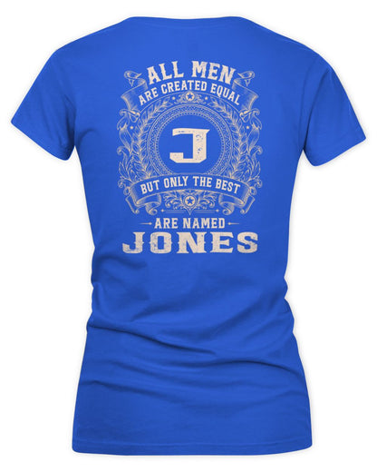 All Men Are Created Equal Cool Logo Shirt JONES M1-60 / Women's V-Neck T-Shirt / royal