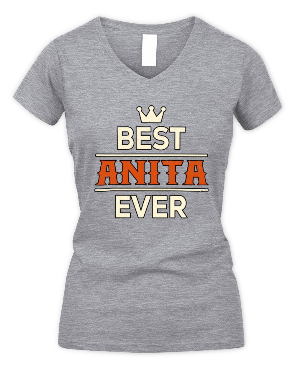 Best Your Name With Crown Shirt ANITA M1-59 / Women's V-Neck T-Shirt / sport grey