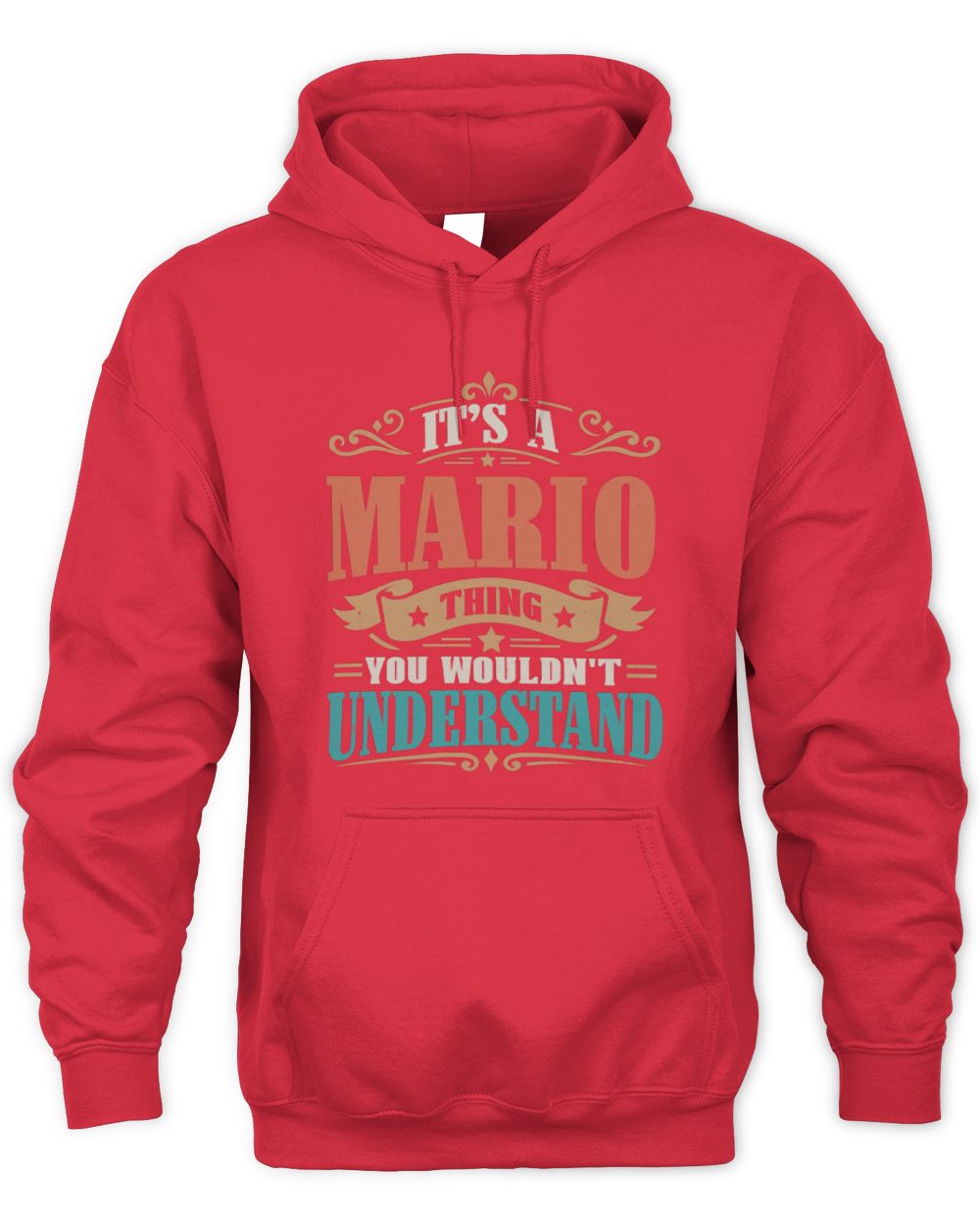 It’s a Name Thing Personalized Retro T-Shirt MARIO M1-47 / Unisex Hoodie / red