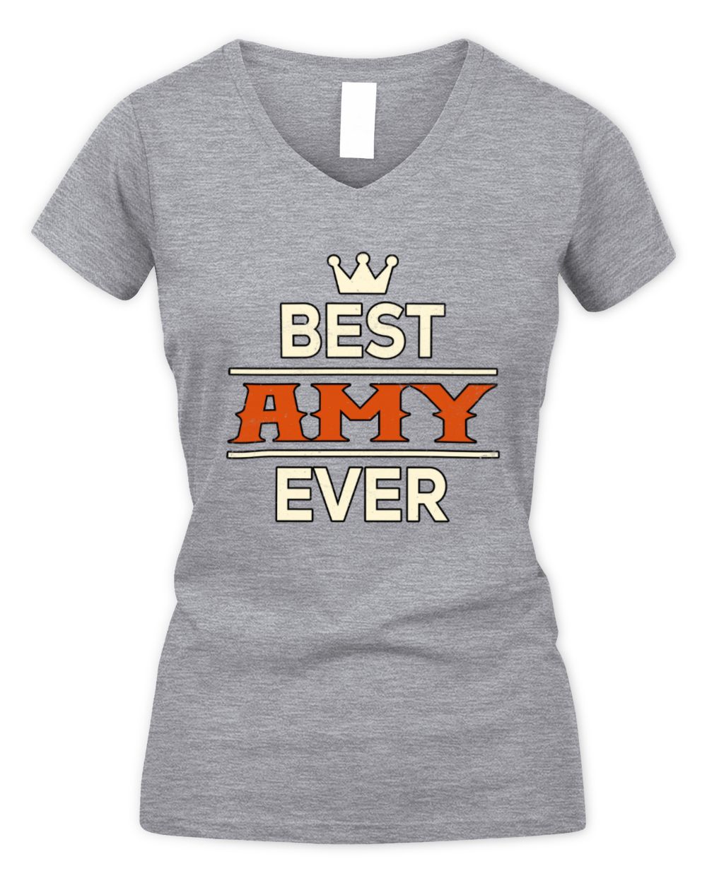 Best Your Name With Crown Shirt AMY M1-59 / Women's V-Neck T-Shirt / sport grey