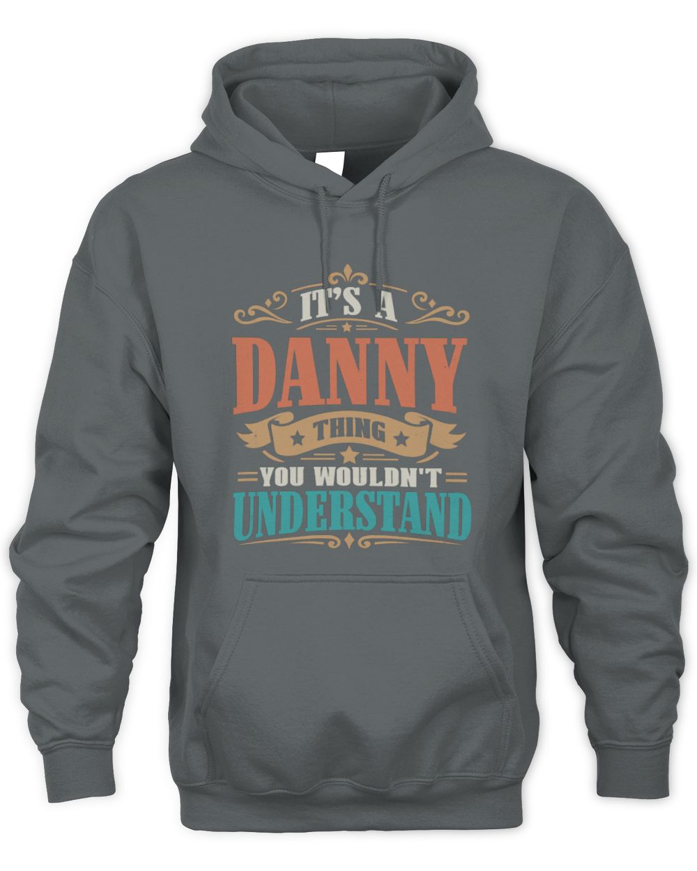 It’s a Name Thing Personalized Retro T-Shirt DANNY M1-47 / Unisex Hoodie / charcoal