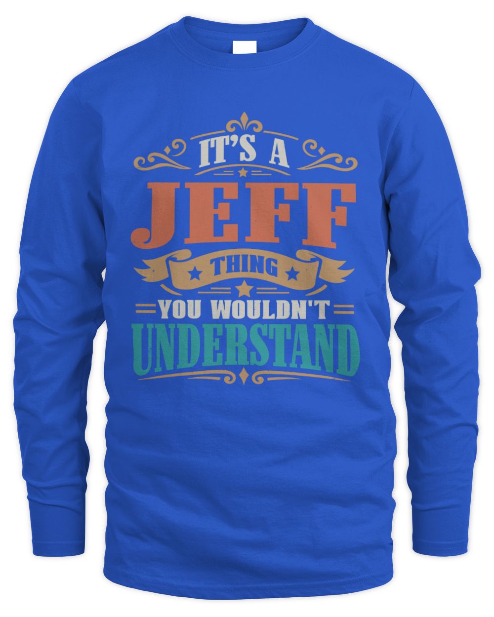 It’s a Name Thing Personalized Retro T-Shirt JEFF M1-47 / Men's Long Sleeved T-Shirt / royal