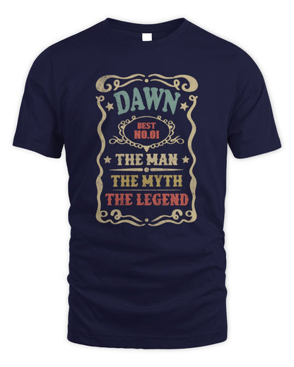 The Man The Myth The Legend Vintage Gold Wine Shirt DAWN M1-52 / Unisex Standard T-Shirt / navy