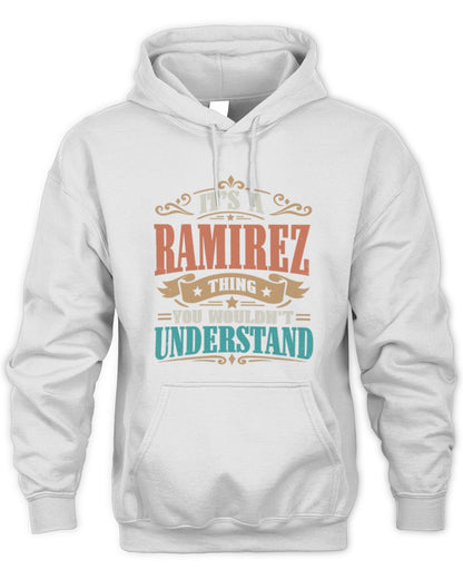 It’s a Name Thing Personalized Retro T-Shirt RAMIREZ M1-47 / Unisex Hoodie / white