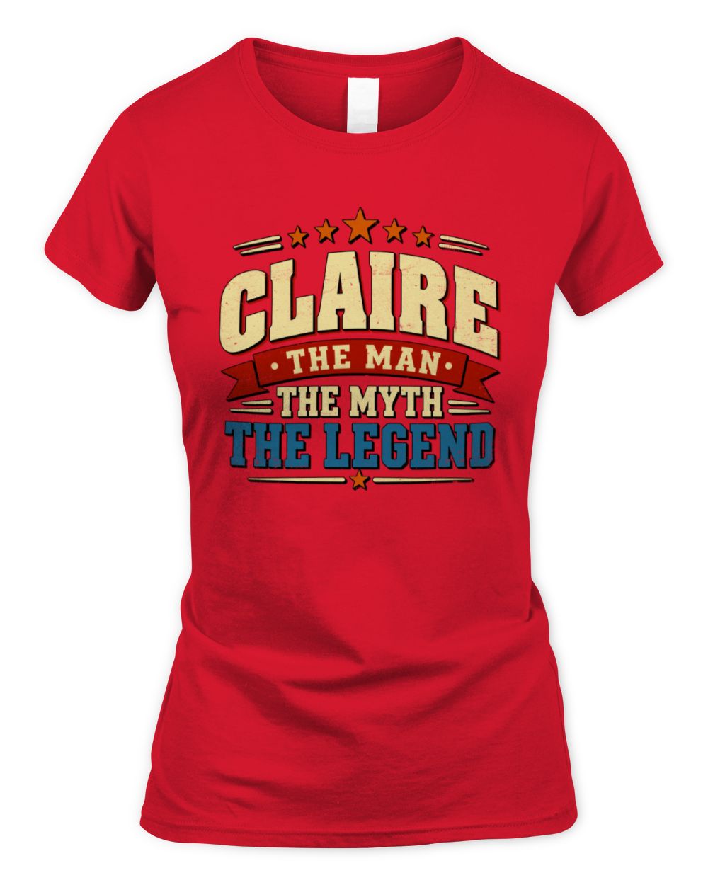 The Man The Myth The Legend Ribbon Vintage T-Shirt CLAIRE M1-56 / Women's Standard T-Shirt / red