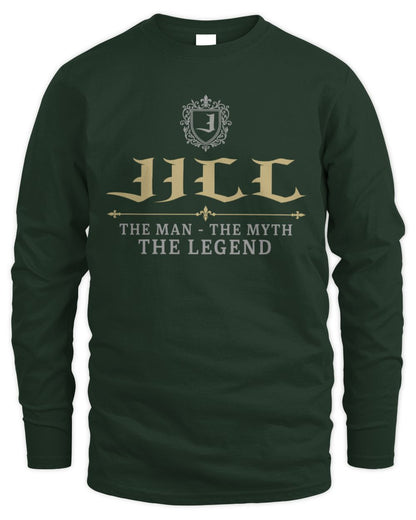 The Man The Myth The Legend Western Shirt JILL M1-78 / Men's Long Sleeved T-Shirt / forest green