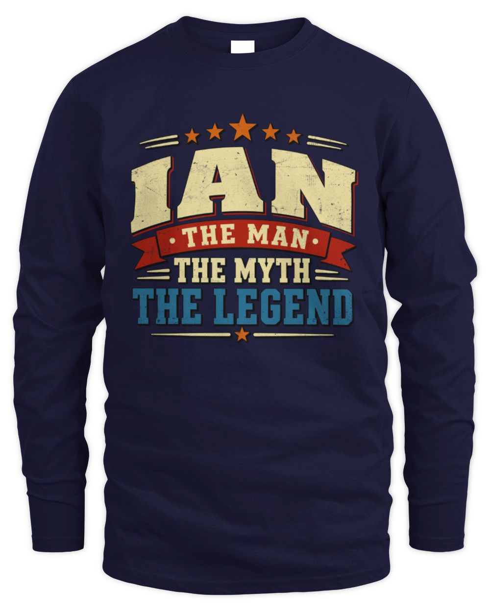 The Man The Myth The Legend Ribbon Vintage T-Shirt IAN M1-56 / Men's Long Sleeved T-Shirt / navy