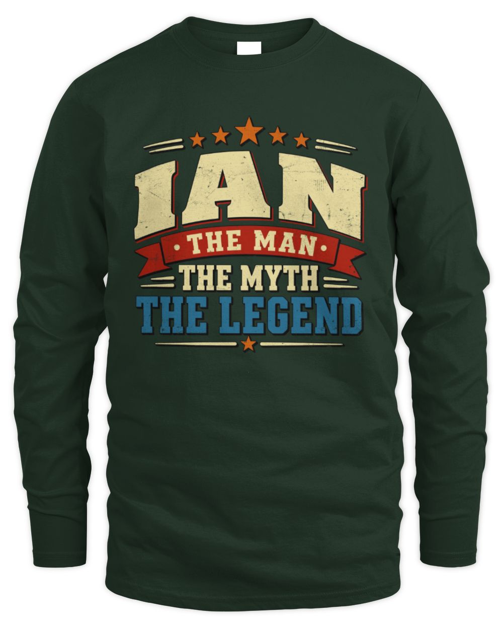 The Man The Myth The Legend Ribbon Vintage T-Shirt IAN M1-56 / Men's Long Sleeved T-Shirt / forest green