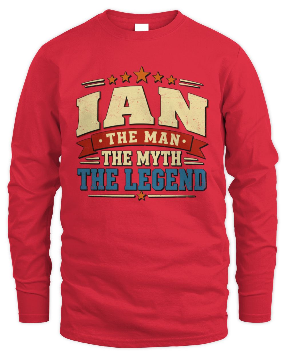 The Man The Myth The Legend Ribbon Vintage T-Shirt IAN M1-56 / Men's Long Sleeved T-Shirt / red