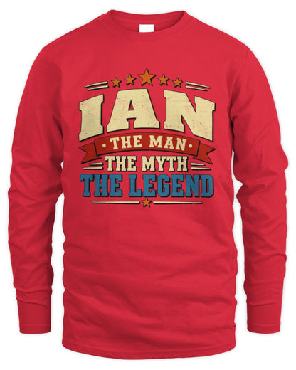 The Man The Myth The Legend Ribbon Vintage T-Shirt IAN M1-56 / Men's Long Sleeved T-Shirt / red