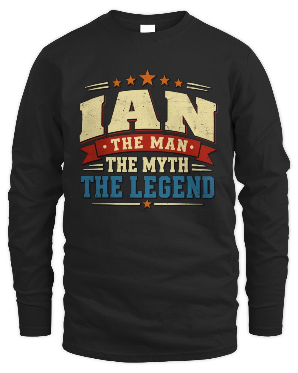 The Man The Myth The Legend Ribbon Vintage T-Shirt IAN M1-56 / Men's Long Sleeved T-Shirt / black