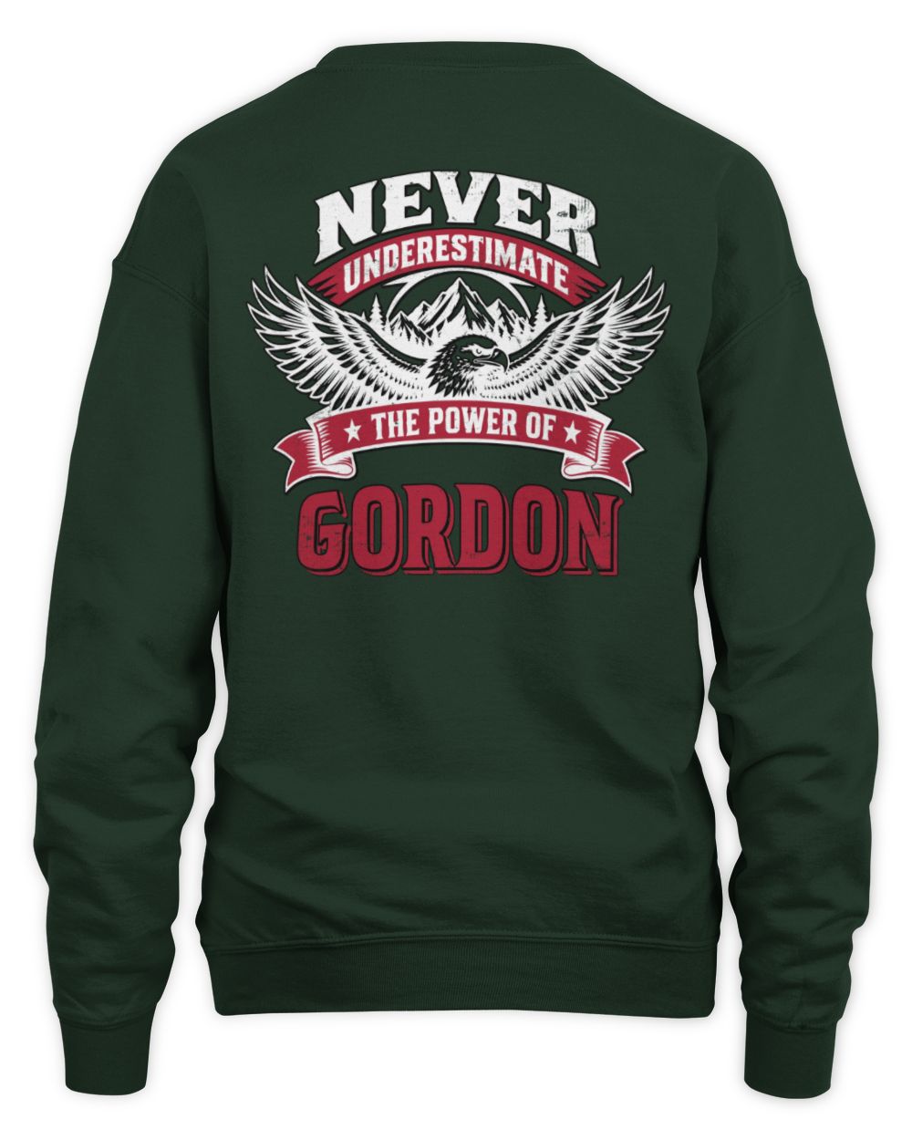 Never Underestimate Your Name Eagle Mountain Shirt GORDON M1-61 / Unisex Sweatshirt / forest green