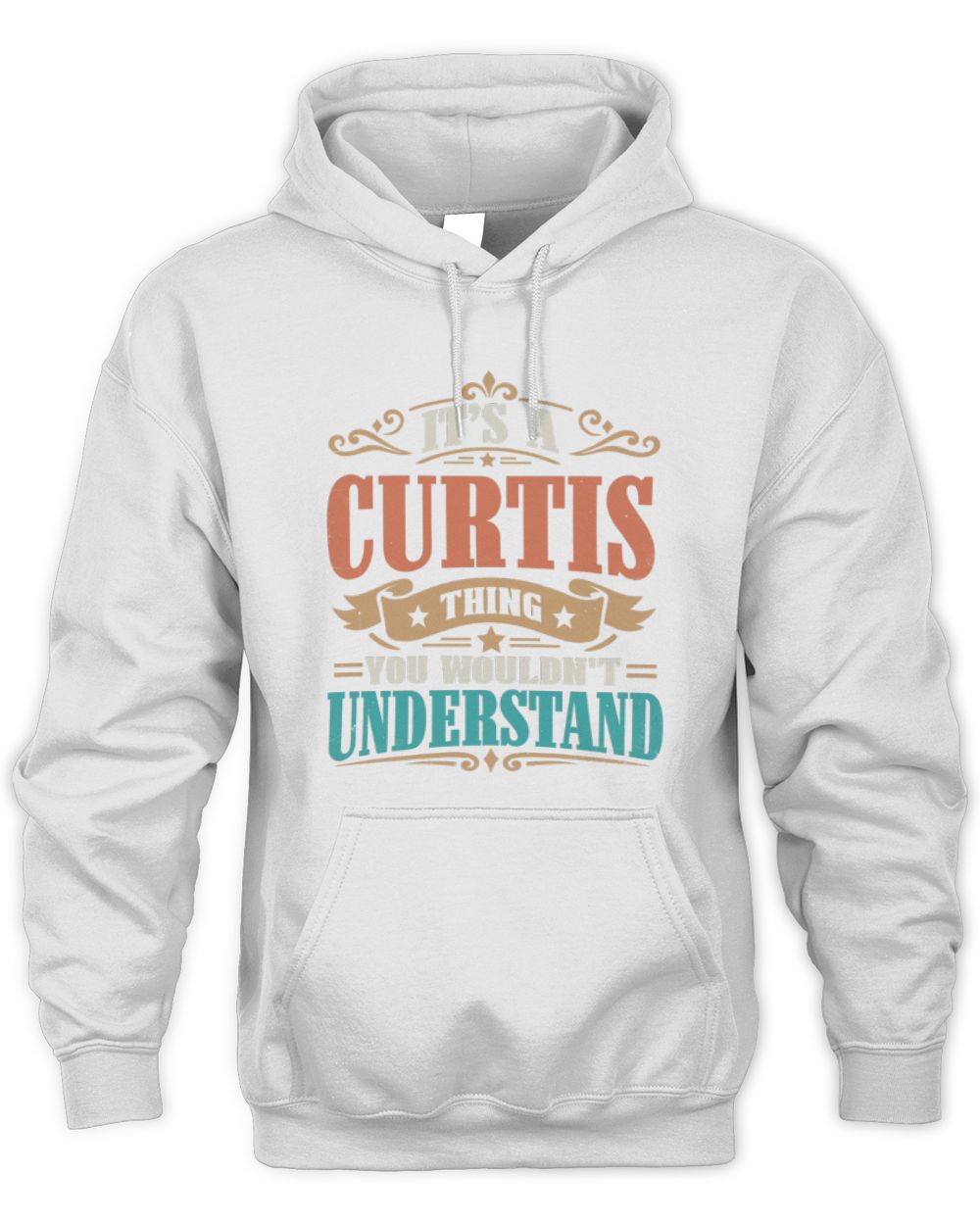 It’s a Name Thing Personalized Retro T-Shirt CURTIS M1-47 / Unisex Hoodie / white