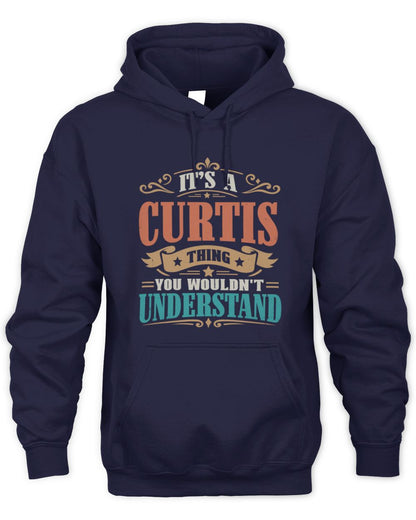 It’s a Name Thing Personalized Retro T-Shirt CURTIS M1-47 / Unisex Hoodie / navy