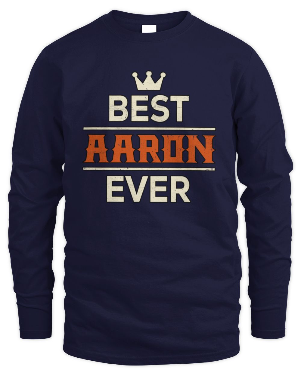 Best Your Name With Crown Shirt AARON M1-59 / Men's Long Sleeved T-Shirt / navy