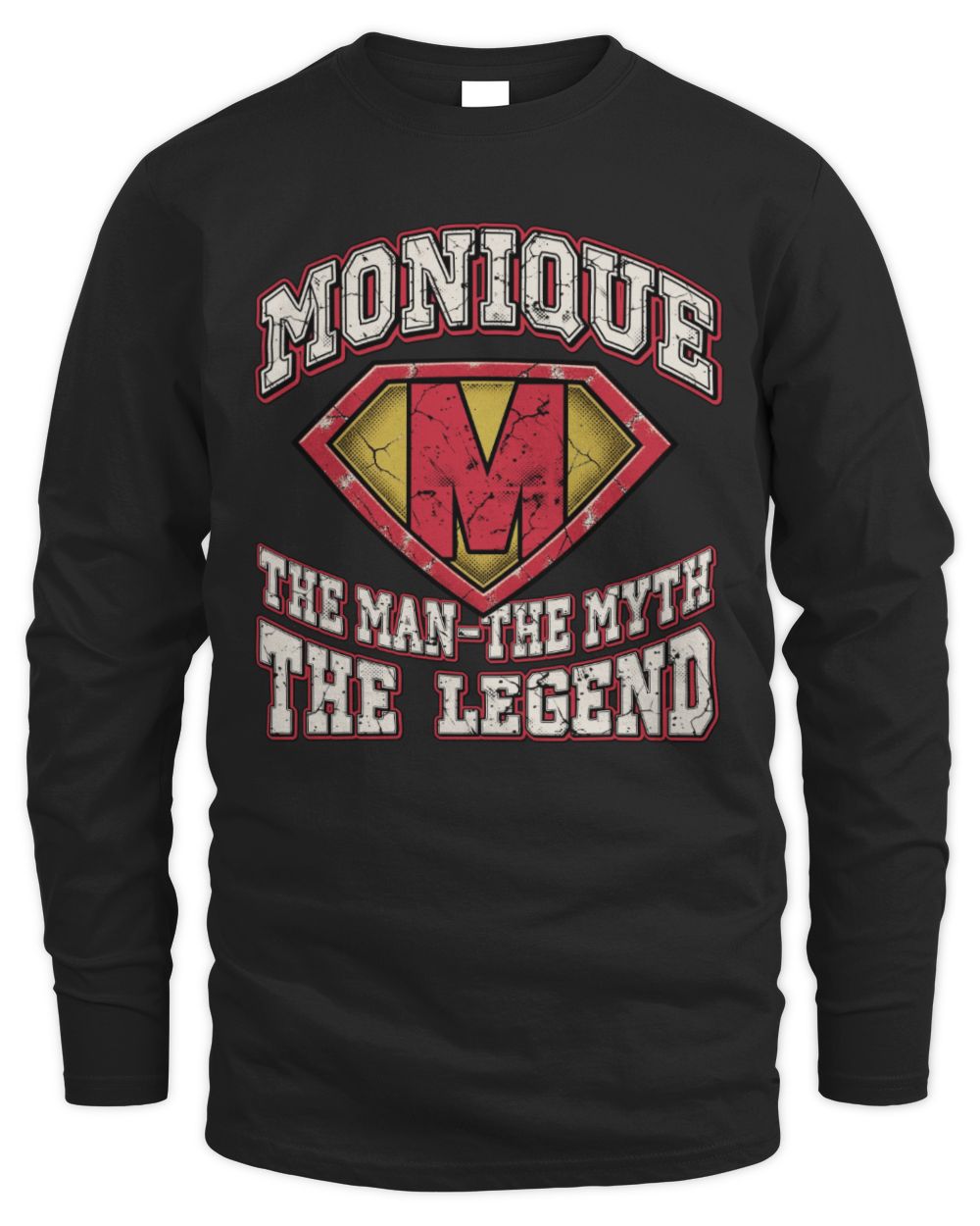 The Man The Myth The Legend Superman Graphic T-Shirt MONIQUE M1-74 / Men's Long Sleeved T-Shirt / black