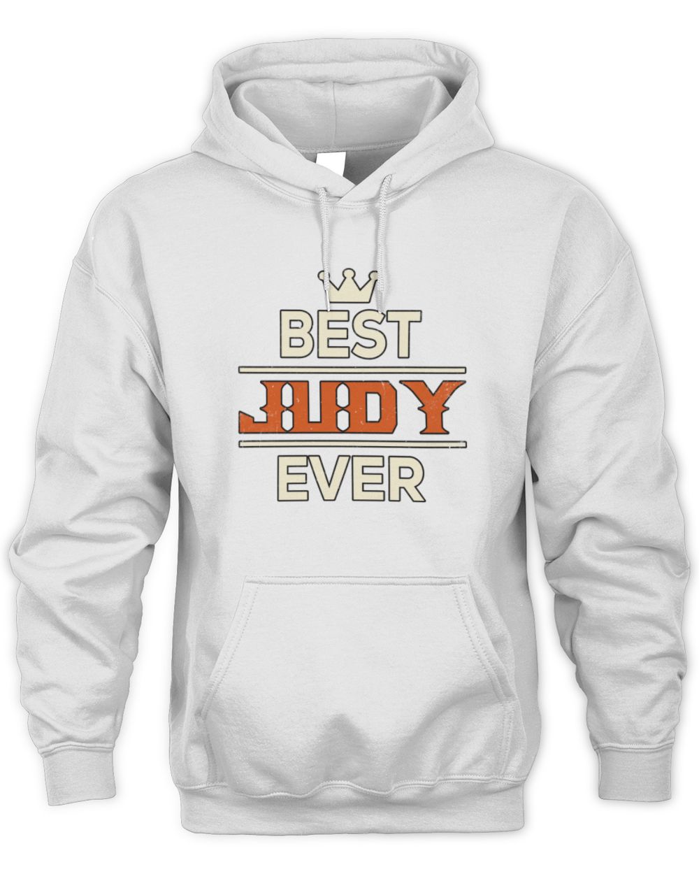 Best Your Name With Crown Shirt JUDY M1-59 / Unisex Hoodie / white