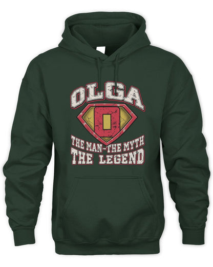 The Man The Myth The Legend Superman Graphic T-Shirt OLGA M1-74 / Unisex Hoodie / forest green