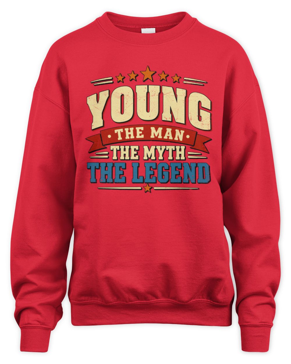 The Man The Myth The Legend Ribbon Vintage T-Shirt YOUNG M1-56 / Unisex Sweatshirt / red